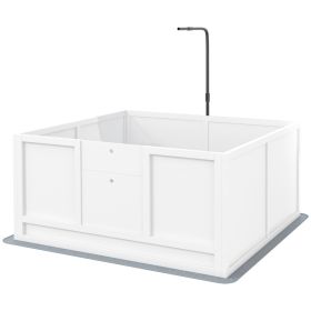Whelping Box for Puppies with Pee Pad, Pig Rail, Adjustable Door for Small, Medium & Large Breed Dogs Birth, 41" x 39" (Option: White-1100x600x160 mm)