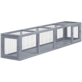 Wooden Cat Run with Weather Protection, Connecting Inside and Outside, 79"L x 15"W x 15"H, Dark Gray (Option: Dark Gray-1060x435x210 mm)