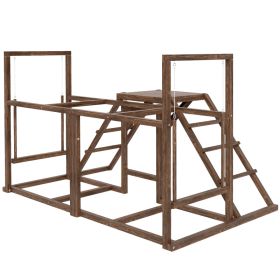 Chicken Activity Play Set With Multiple Chicken Perches, Swing, Ladder, Platform For 3-4 Chickens, Coffee (Option: Coffee)